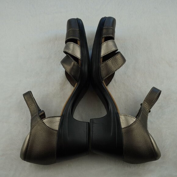 Clarks Emily Daisy Sandals Heels Bronze Ankle‎ Strap Sandals 9.5 - Picture 5 of 11